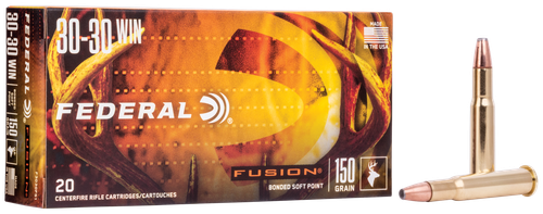 Federal Fusion Rifle Ammunition F3030FS1, 30-30 Winchester, Fusion Ammunition, 150 GR, 2390 fps, 20 Rd/bx