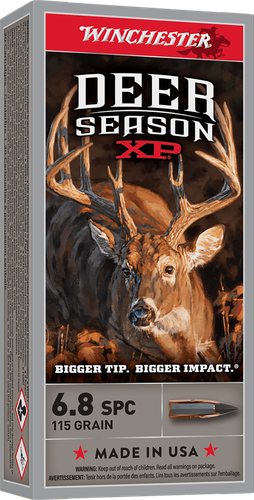 Winchester Deer Season XP Rifle Ammunition X68SPCDS, 6.8 SPC, Extreme Point, 115 GR, 2625 fps, 20 Rd/bx