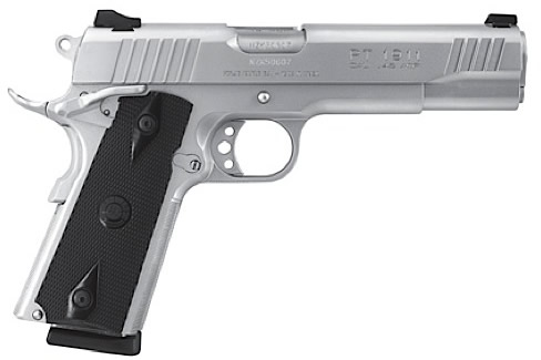 Taurus PT-1911 Large Frame Pistol 1191109, 45 ACP, 5 in, Checkered Black Grip, Stainless Steel Finish, 8 Rd