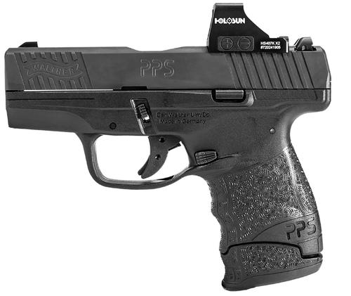 Walther PPS M2 Pistol 2851113, 9mm Luger, 3.20", Holosun 407K Red Dot, Polymer Grips, Black Finish, 6 Rds