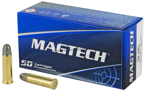 Magtech Sport HuntingHandgun Ammunition 38A, 38 Special, Lead Round Nose (RN), 158 GR, 755 fps, 50 Rd/bx
