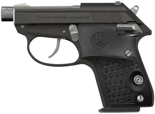 Beretta 3032 Tomcat Silver Black Gorilla DA/SA SPEC0696A, 32 ACP, 2.90", Black Textured Grips, Black Finish, 7 Rds