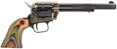 Heritage Rough Rider Small bore Single Action Revolver RR22CH6, 22 Long Rifle, 6.5", Camo Laminate Grips, Case Hardened Finish, 6 Rds