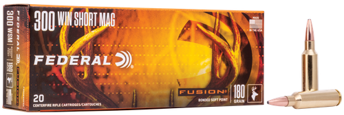 Federal Fusion Rifle Ammunition F300WSMFS2, 300 WSM, Fusion Ammunition, 180 GR, 2950 fps, 20 Rd/bx