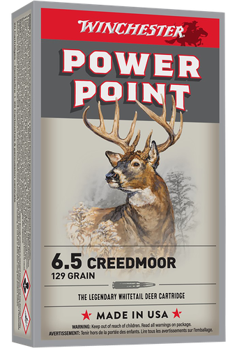 Winchester Super-X Rifle Ammunition X651, 6.5 Creedmoor, Power Point, 129 GR, 2820 fps, 20 Rd/Bx