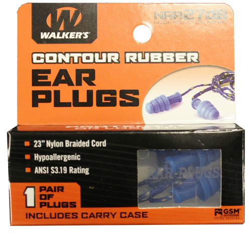 Walker Game Ear Blue Corded Earplug with Blue/Yellow Cord (TPRCORD-BL)