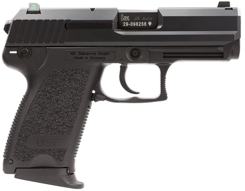 Heckler & Koch USP45 Compact V1 DA/SA Pistol 81000343, 45 ACP, 3.78", Black Grips, Black Finish, 8 Rds