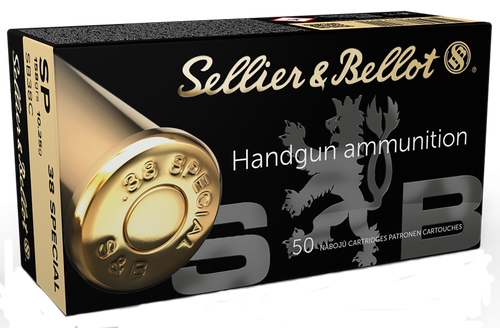 Sellier & Bellot Pistol Ammunition SB38C, 38 Special, Soft Point (SP), 158 GR, 890 fps, 50 Rd/Bx