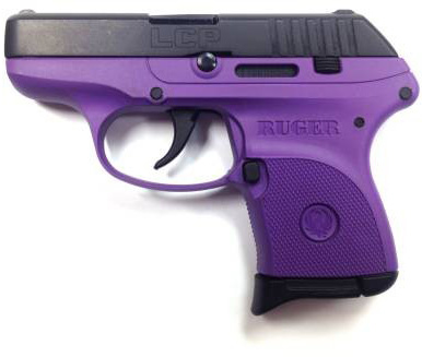 Ruger LCP Lady Lilac Pistol 3725, 380 ACP, 2.75 in, Checkered Purple Grip, Blue Finish, 6 Rd