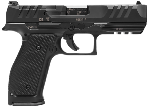 Walther PDP Steel Frame Optic Ready Pistol 2880032, 9mm Luger, 4.50in, Textured Wraparound, Black Finish, 10 Rds