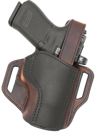 Versacarry Trooper Thumb Break OWB Holster, Brown Base/Black Patch, Size 3 (TR2213-1)
