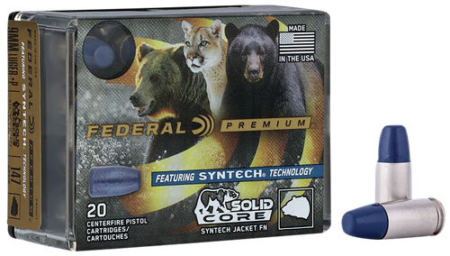 Federal Premium Solid Core Pistol Ammunition P9SHC1, 9mm, Syntech Jacket Lead FN, 147 GR, 20 Rd/bx