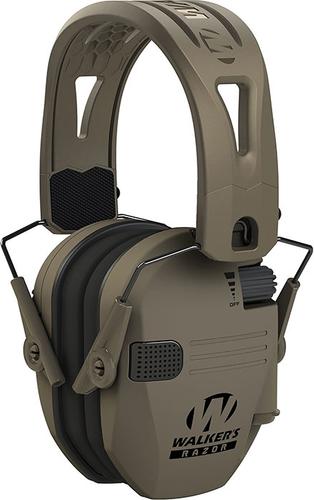 Walker's Razor Tacti-Grip Electronic Ear Muff, Rubber Headband, FDE(RSEMRHMFDE)