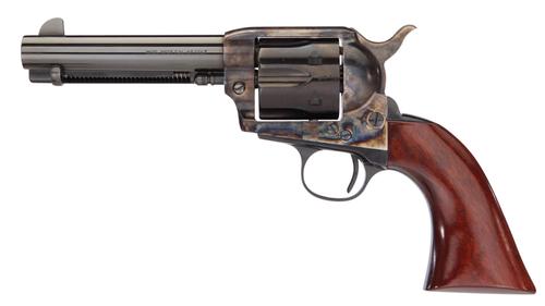 Taylors 1873 Cattleman Gunfighter Revolver 555148, 357 Mag, 4.75", Walnut Army Sized Grip, Blued Finish, 6 Rd