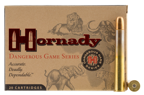Hornady Rifle Ammunition 8264, 470 Nitro Express, Dangerous Game Solid, 500 GR, 2150 fps, 20 Rd/bx