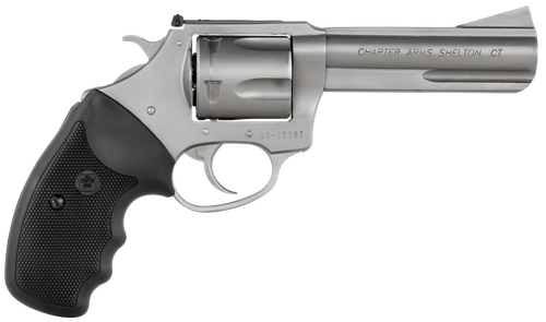 Charter Arms Bulldog Target Revolver 74442, 44 S&W Spl, 4.20", Black Rubber Grip, Matte Stainless Finish, 5 Rd