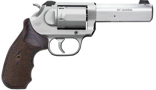 Kimber 3400031 K6S Combat DASA Revolver, 357 Magnum, 4 in Barrel, Brushed Satin Finish, Smooth Walnut Grip