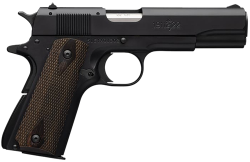 Browning 1911-22 A1 Single Action Pistol 051802490, 22 LR, 4.25", Brown Composite Grips, Matte Black Finish
