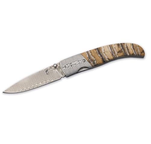 Browning Damascus Folder Drop Point, Mammoth Tooth Knife (3220242)