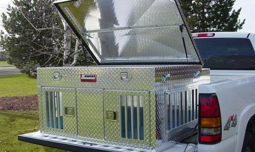 Owens Hunter Series Double Compartment Dog Box w/Top Storage 55012, 4 Seasons Vents, 48"W x 45"D x 26"H