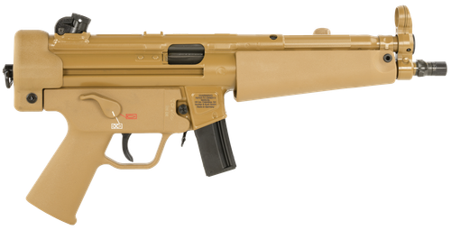 Heckler & Koch SP5 RAL8000 Pistol 81001079, 9mmx19, 8.86in, FDE Polymer Grips, Black Finish, 10 Rds