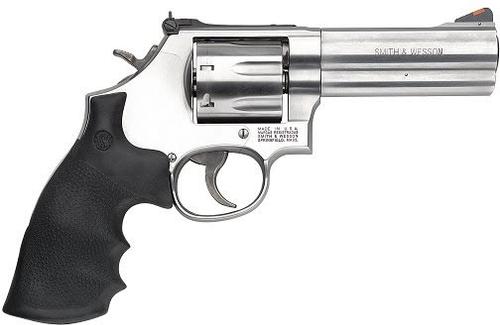 Smith & Wesson 686 Plus Revolver 164194, 357 Magnum, 4", Synthetic Grip, Satin Stainless Finish, 7 Rd, White Outline Sights