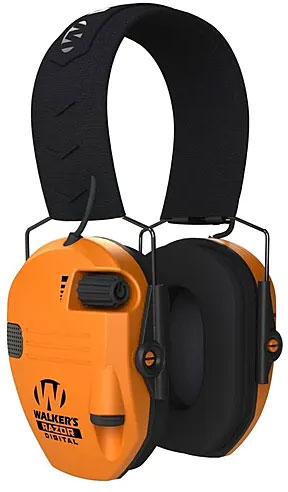 Walker Game Ear Razor Slim Electronic Shooter Folding Muff, Blaze Orange (GWPRSEMBLZ)