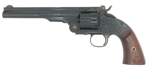 Taylors Schofield Top Break Revolver 550652, 44-40 Win, 7", Walnut Grips, Blued Engraved Finish, 6 Rds