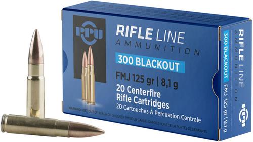 Prvi Partizan Rifle Ammunition PP300BF, 300 AAC Blackout, Full Metal Jacket (FMJ), 125 Gr, 2198 fps, 20 Rds/Bx