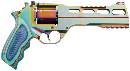 Chiappa Rhino 60DS Nebula Revolver 340301, 357 Magnum, 6", Blue Laminate Grips, Rainbow PVD Finish, 6 Rds