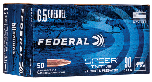 Federal American Eagle Varmint & Predator Rifle Ammunition AE65GDL90VP, 6.5 Grendel, JHP, 90 GR, 3000 fps, 50 Rd/Bx