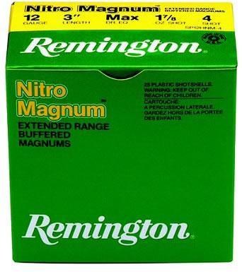 Remington Premier Nitro Magnum NM20S4, 20 Gauge, 2-3/4", 1-1/8 oz, 1175 fps, #4 Lead Shot, 25 Rds/Bx