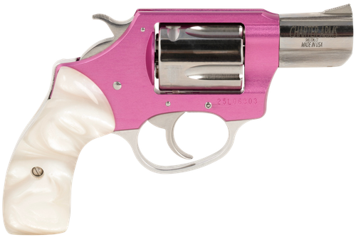 Charter Chic Lady Revolver 53839, 38 Special, 2 in, Black Synthetic Grip, Pink Aluminum Alloy / Stainless Steel Finish, 5 Rd