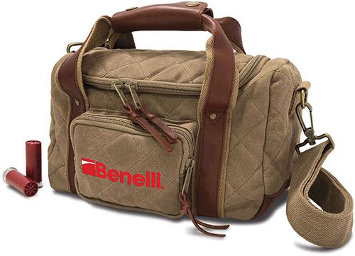 Benelli Lodge Range Bag, Olive Waxed Cotton 94080, 7"x12"x8"