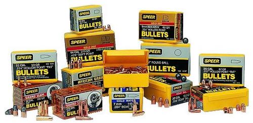 Speer 35 Caliber 180 Grain Flat Nose Soft Point 100/Box (2435), Not Loaded