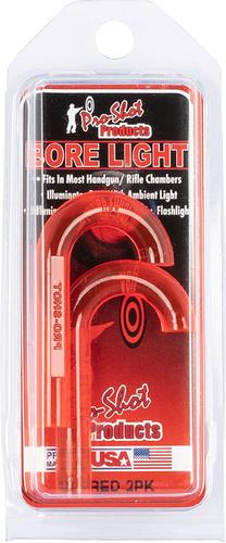 Pro-Shot UV Bore Light 2 Pack (BL-RED-2PK), Lava Red, .22 Cal/ 9mm & Up