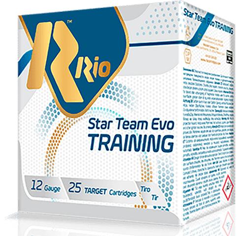 Rio Star Team EVO Shotshells STT288, 12 Gauge, 2-3/4", 1 oz, 1250 fps, #8 Lead Shot, 25 Rds/box