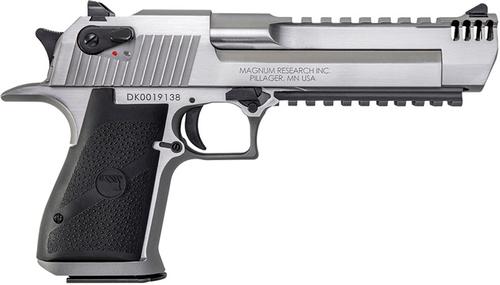 Magnum Research Desert Eagle MarkXIX w/Muzzle Brake Pistol DE50SRMB, 50 AE, 6", Polymer Grips, Stainless Finish, 7 Rd