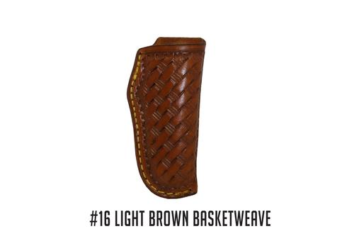 A&M Leatherwork Handmade Case Trapper Sheath, Light Brown, Basket Weave (AMLW16BKWLB)