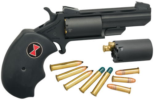 North American Arms Black Widow SAO Revolver BWCCRK, 22 LR, 2", Rubber Grips, Stainless Cerakote, 5 Rds