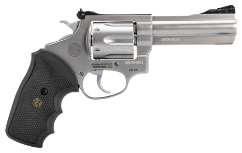 Rossi RM64 Revolver 2RM649, 357 Mag, 4", Black Rubber Grips, Stainless Steel Finish, 6 Rds