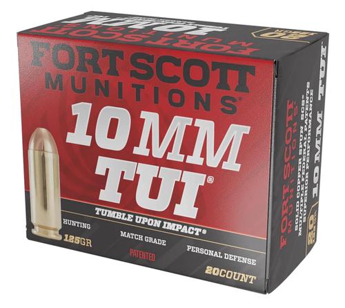 Fort Scott Munitions TUI Pistol Ammunition 10MM124SCV, 10mm Auto, Solid Copper Spun, 125 gr, 1611 fps, 20 Rd/Bx