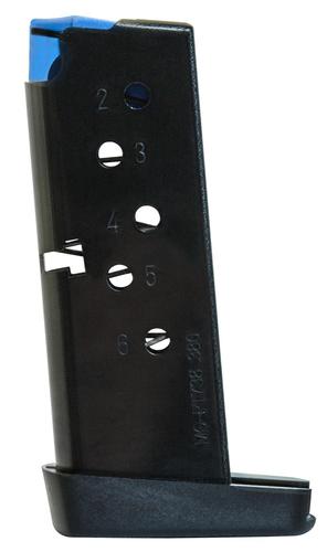 MEC-GAR 380 ACP Detachable Magazine for Taurus PT738 TCP, 6 Rounds, Blued (MGPT7386B)