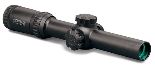 Konus KonusPro Rifle Scope 7184, 1-4x, 24mm Obj, 30mm Tube, Black, Dual Illuminated Blue/Red Circle Dot Reticle