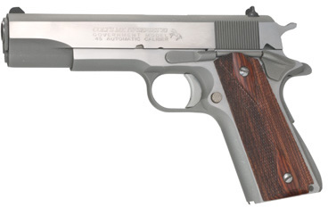 Colt Series 70 Government Pistol O1070A1CS, 45 ACP, 5", Rosewood Grip, Stainless Finish, 7 Rd