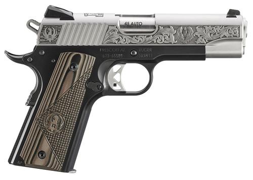 Ruger SR1911 Prescott, AZ Edition Pistol 16703, 45 ACP, 4.25in, Black/Brown Deluxe Checkered G10, Black Anodized Finish, 7 Rds
