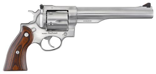 Ruger Redhawk Revolver 5041, 44 Rem Mag, 7.50", Hardwood Grip, Satin Stainless Finish, 6 Rd