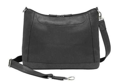 Gun Tote'n Mamas Distressed Leather RFID Hobo Purse Brown (GTM-90/BK) Fits Small Pistols & Revolvers, Ambidextrous Hand, Black Tumbled Leather