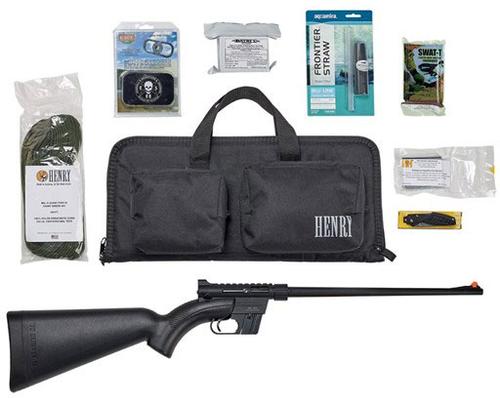 Henry U.S. Survival AR-7 Rifle Gear Pack H002BSGB, 22 LR, 16.5", ABS Plastic stock, Black Finish, 8 Rds