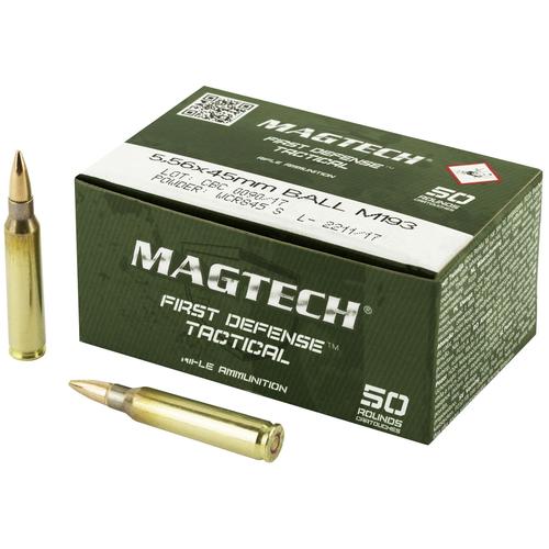 Magtech Tactical/Training Rifle Ammunition 556A, 5.56x45mm NATO, FMJ, 55 gr, 3265 fps, 50 Rd/Bx